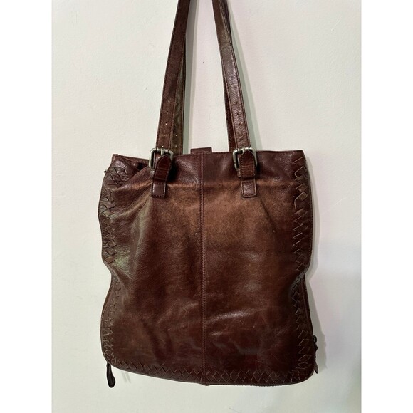 LATICO USA BROWN LEATHER EXPANDABLE TOTE - Picture 2 of 11